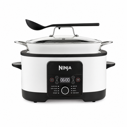 Foodi PossibleCooker, 8-in-1 Slow Cooker with Removable Non-Stick Pot, Steaming Rack, Integrated Spoon & Glass Lid, Slow Cook, Sear, Braise, Steam & more, 8L, Stone Gold, MC1001UKSTGD