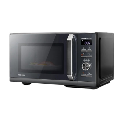 Toshiba Solo 900W Microwave Oven in a Stunning Sleek Morandi Grey Colour. with Origin Inverter, Chef Defrost, 10 Power Levels, 7 Auto Menus, Easy Clean, MW3-AM25PFI(MG)