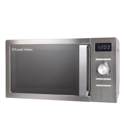 Russell Hobbs Stainless Steel Digital Microwave 20 Litre 800W Solo Digital with 5 Power Levels, Defrost Function & Easy Clean, 60 Minute Timer, 8 Auto-Cook Menus, RHMD828SS