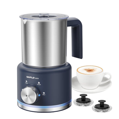 SIMPLETASTE Milk Frother, 4-In-1 Electric Milk Steamer,500Ml Automatic Warm and Cold Foam Maker and Milk Warmer for Latte, Cappuccinos, Macchiato