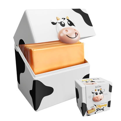 Cheesy Pod – Sliced Cheese Container for Fridge - Airtight, Bpa-Free Plastic Storage for Deli Cheese Slices – Stackable, Dishwasher-Safe, and Odor-Free – Keeps Cheese Fresh Longer