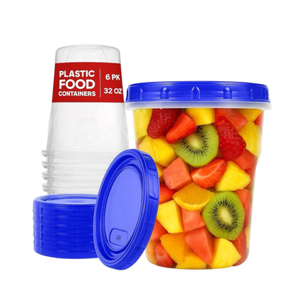XpressPak Soup Containers - Freezing, Microwave Safe (946 Ml) - [6 Pack] - Deli with Twist Top Lids, Food Storage Freezer - Airtight - Dishwasher Safe Bpa-Free