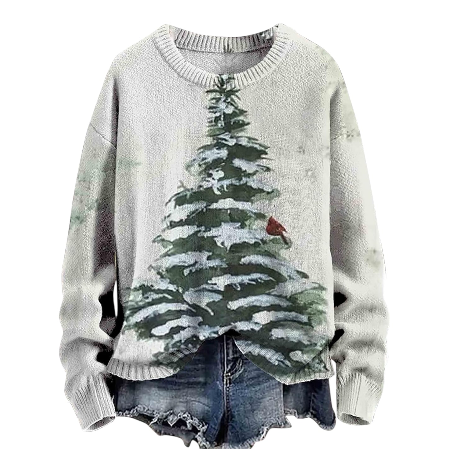 Christmas Jumpers Knit Sweater Sweatshirts Crewneck Oversized Sweatshirt Ladies Xmas Pullover