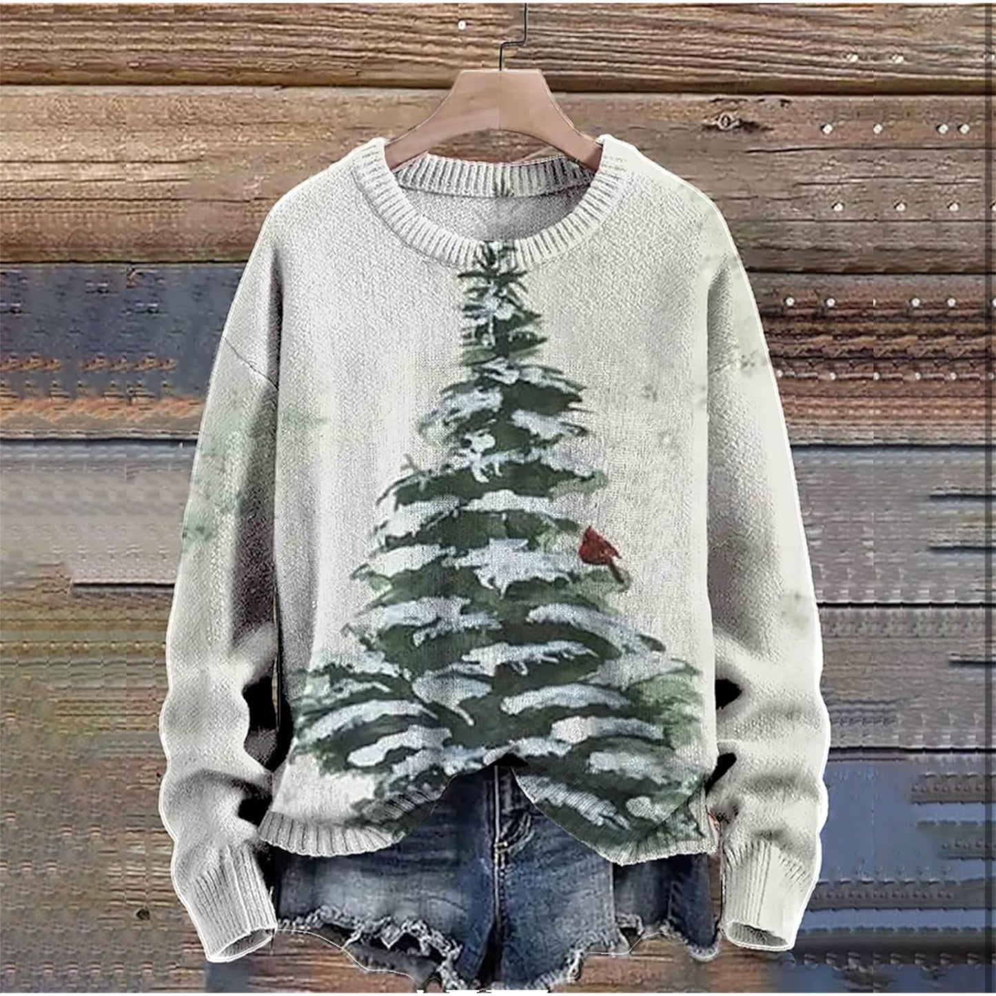 Christmas Jumpers Knit Sweater Sweatshirts Crewneck Oversized Sweatshirt Ladies Xmas Pullover