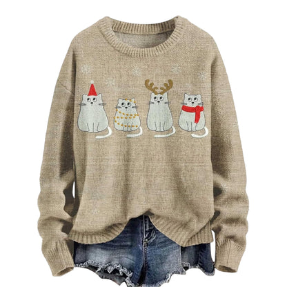 Christmas Jumpers Knit Sweater Sweatshirts Crewneck Oversized Sweatshirt Ladies Xmas Pullover