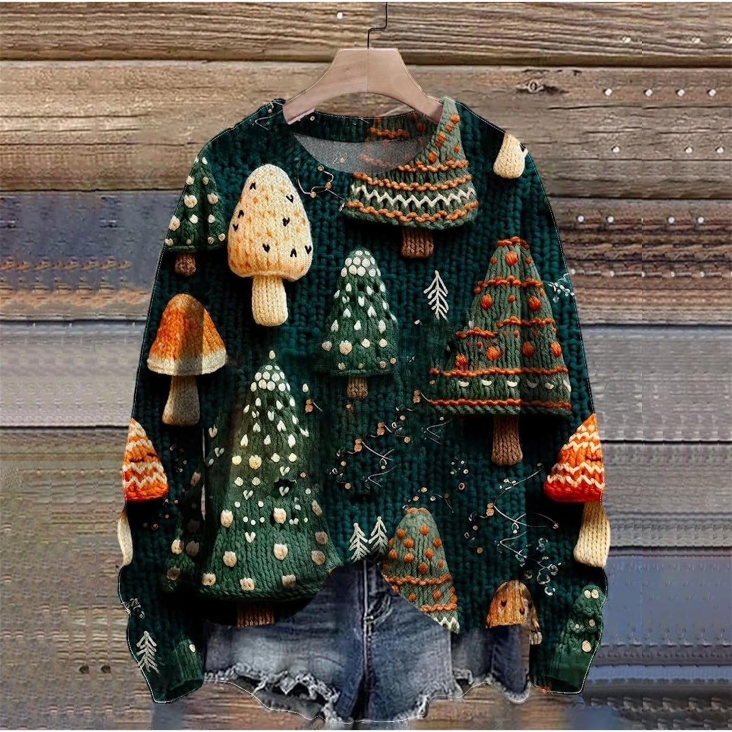 Christmas Jumpers Knit Sweater Sweatshirts Crewneck Oversized Sweatshirt Ladies Xmas Pullover