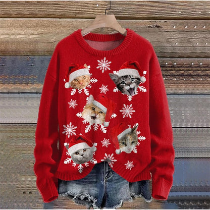 Christmas Jumpers Knit Sweater Sweatshirts Crewneck Oversized Sweatshirt Ladies Xmas Pullover