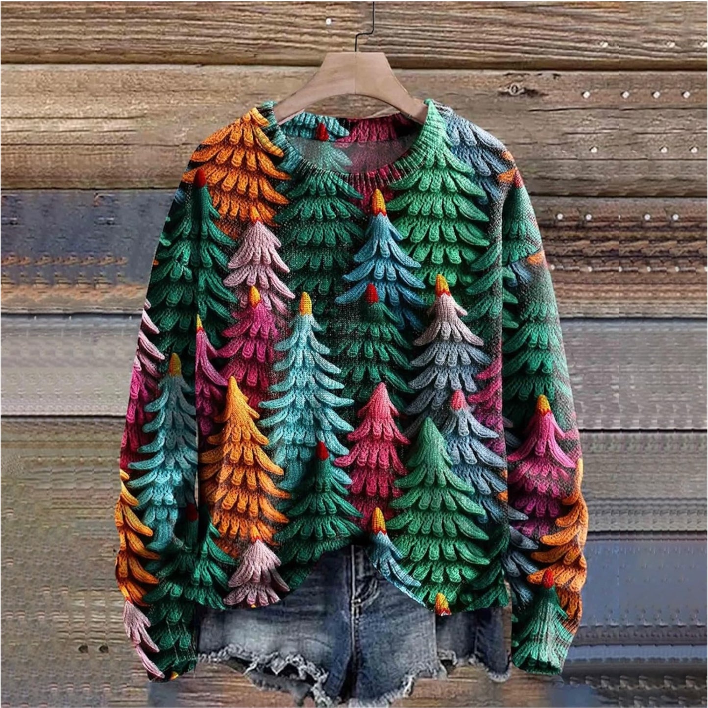 Christmas Jumpers Knit Sweater Sweatshirts Crewneck Oversized Sweatshirt Ladies Xmas Pullover