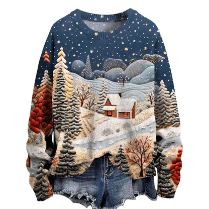 Christmas Jumpers Knit Sweater Sweatshirts Crewneck Oversized Sweatshirt Ladies Xmas Pullover