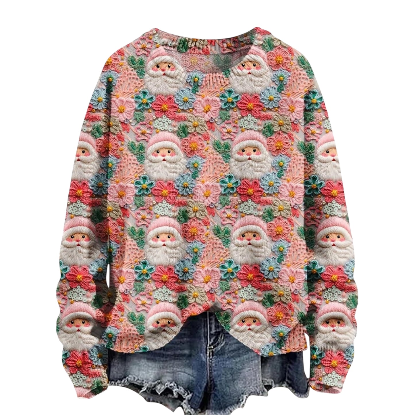 Christmas Jumpers Knit Sweater Sweatshirts Crewneck Oversized Sweatshirt Ladies Xmas Pullover