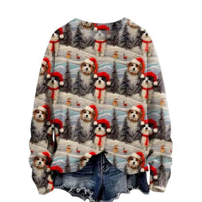 Christmas Jumpers Knit Sweater Sweatshirts Crewneck Oversized Sweatshirt Ladies Xmas Pullover