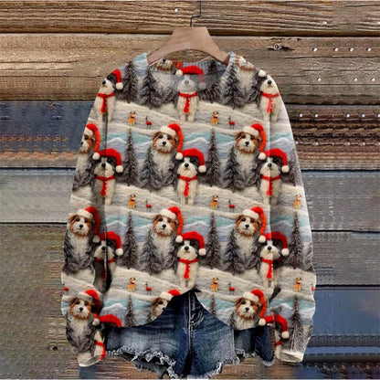 Christmas Jumpers Knit Sweater Sweatshirts Crewneck Oversized Sweatshirt Ladies Xmas Pullover
