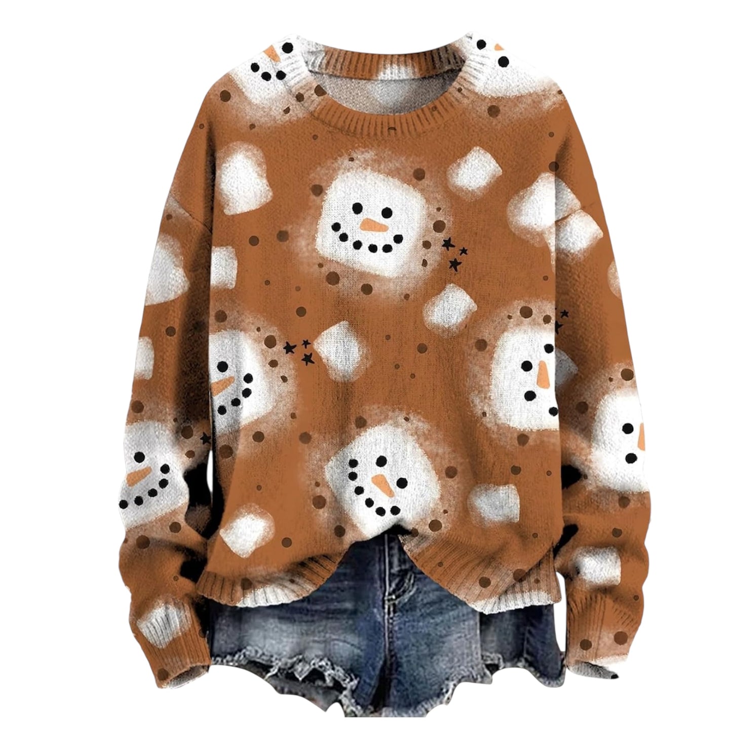 Christmas Jumpers Knit Sweater Sweatshirts Crewneck Oversized Sweatshirt Ladies Xmas Pullover