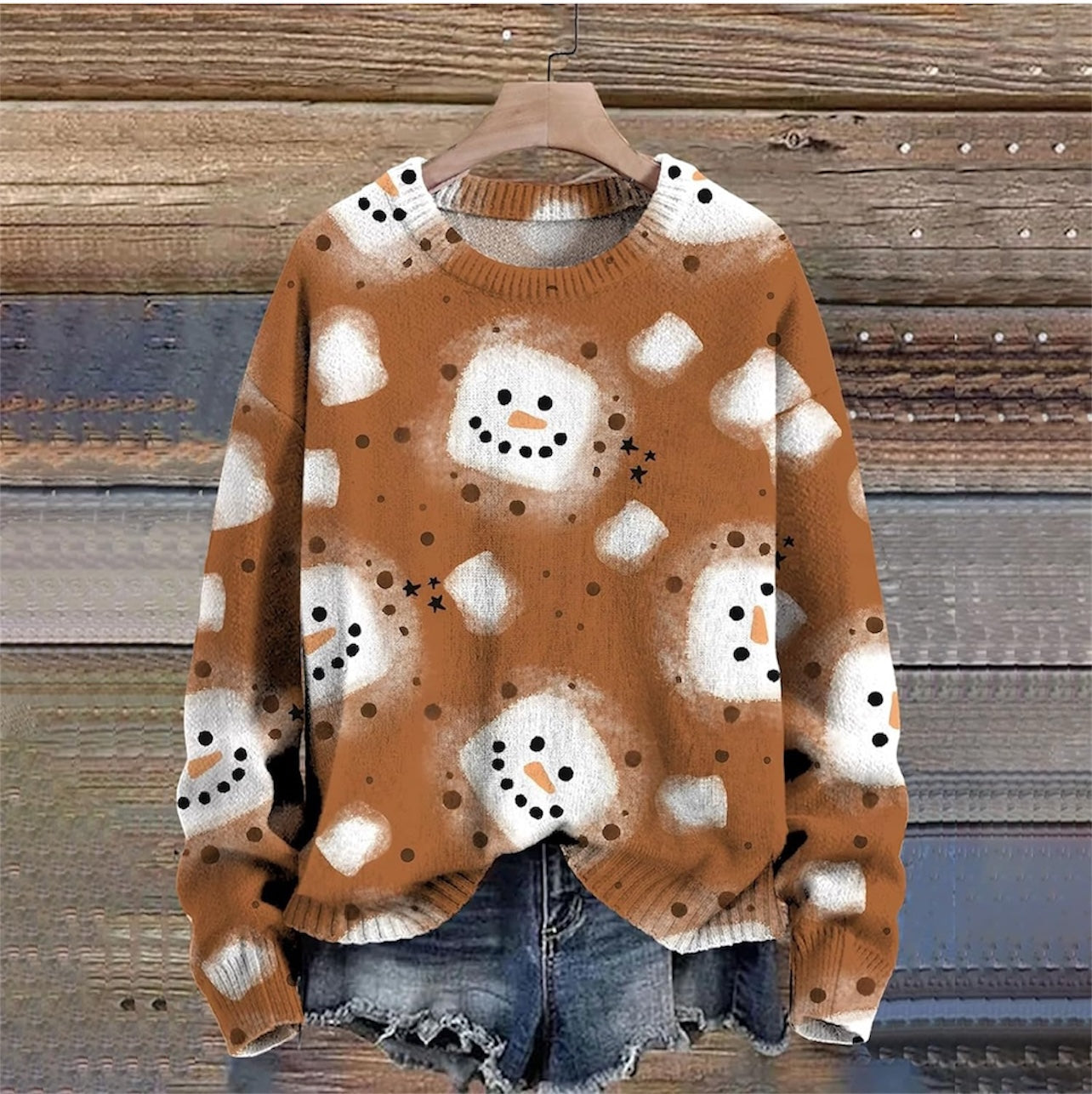 Christmas Jumpers Knit Sweater Sweatshirts Crewneck Oversized Sweatshirt Ladies Xmas Pullover