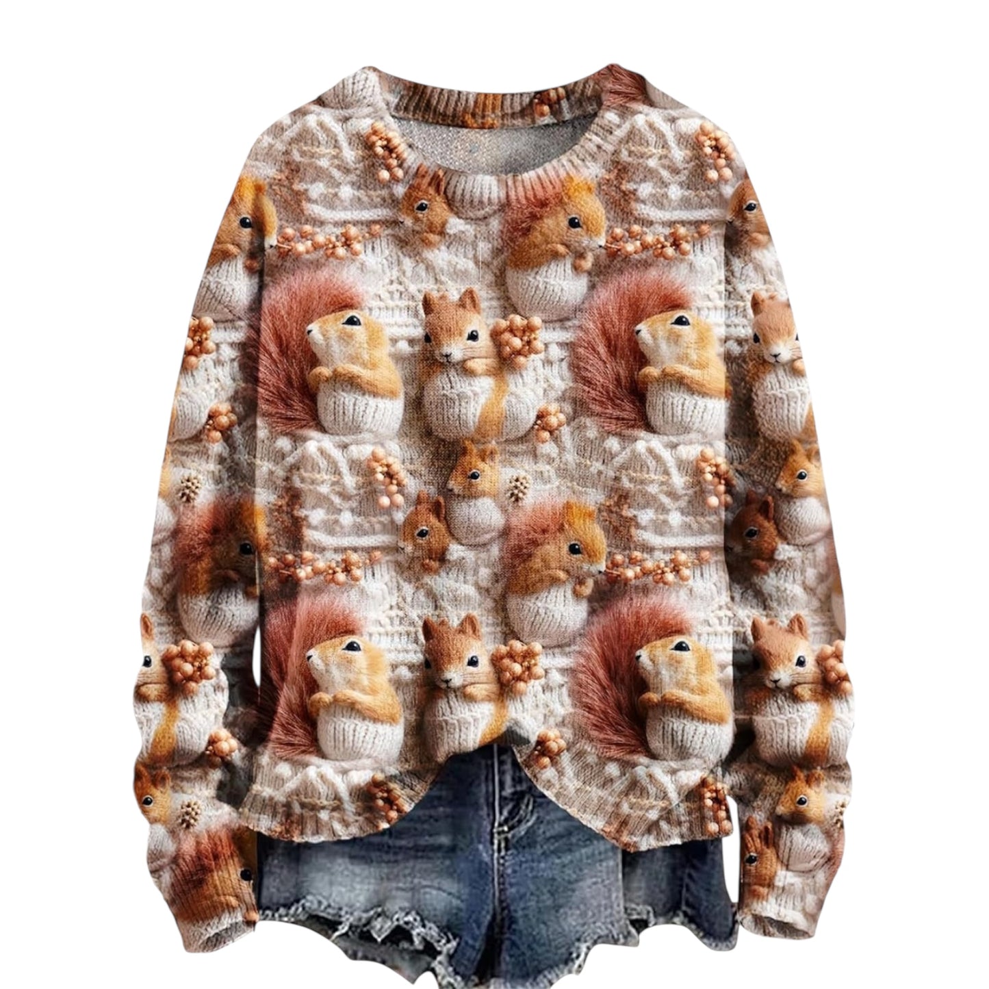 Christmas Jumpers Knit Sweater Sweatshirts Crewneck Oversized Sweatshirt Ladies Xmas Pullover
