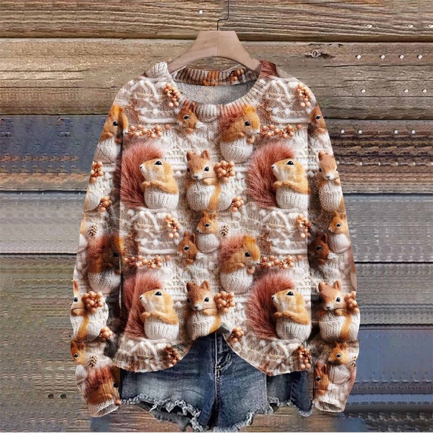 Christmas Jumpers Knit Sweater Sweatshirts Crewneck Oversized Sweatshirt Ladies Xmas Pullover