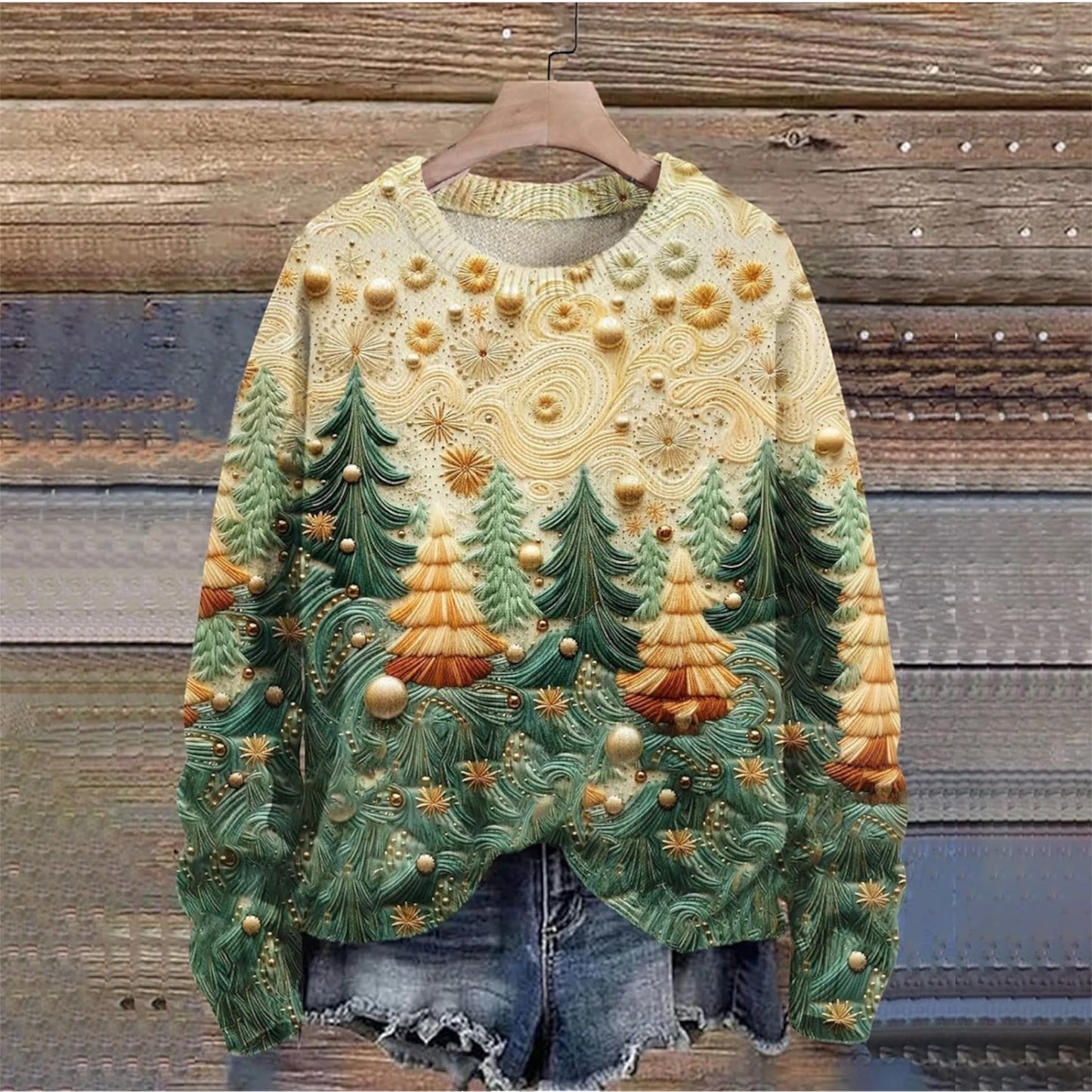 Christmas Jumpers Knit Sweater Sweatshirts Crewneck Oversized Sweatshirt Ladies Xmas Pullover
