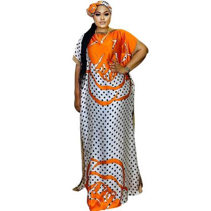 Women's Round Neck Kaftan Dress – Batwing Sleeve Loose Fit with Matching Scarf | Modest Fashion (Delivered within 2-3 weeks from the day of purchase)