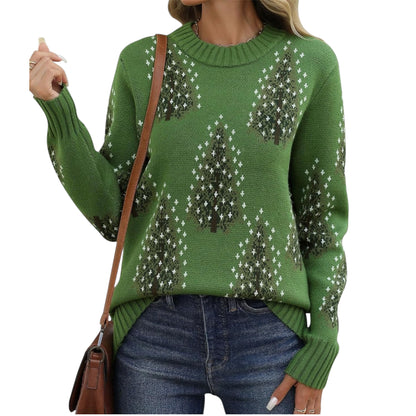 Heekpek Women's Jumpers Christmas Winter Long Sleeve Knitted Jumper Cowl Neck Sweater Warm Chunky Baggy Jumpers for Women Knitwear Winter Top