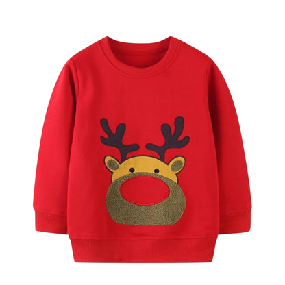 EULLA Boys Christmas Jumper Reindeer Sweatshirt Gift Kids Long Sleeve Dinosaur Tee Shirt Tops Crew Neck Pullover Hoodies Casual Outfit Clothes Age 1-7 Years