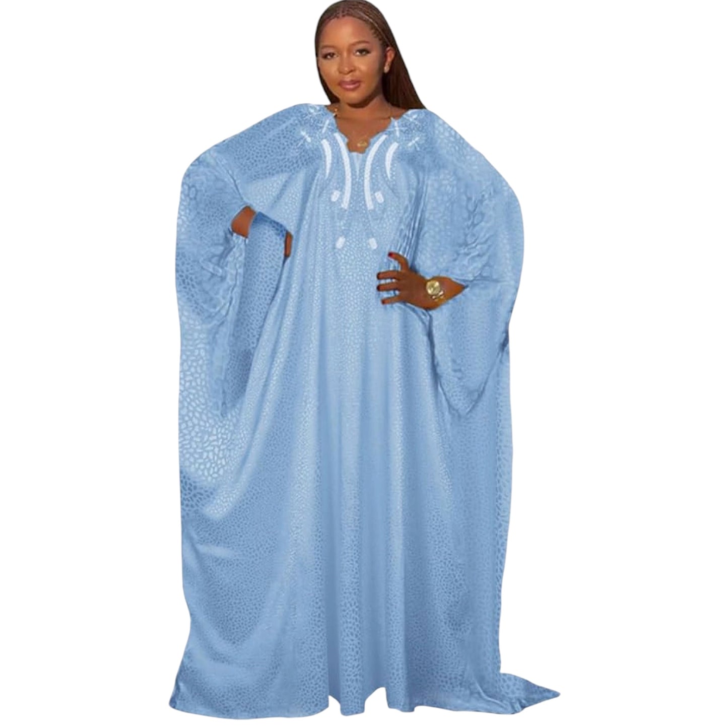 African Dresses for Women Fashion Beading Rhinestone Kaftan Maxi Dress