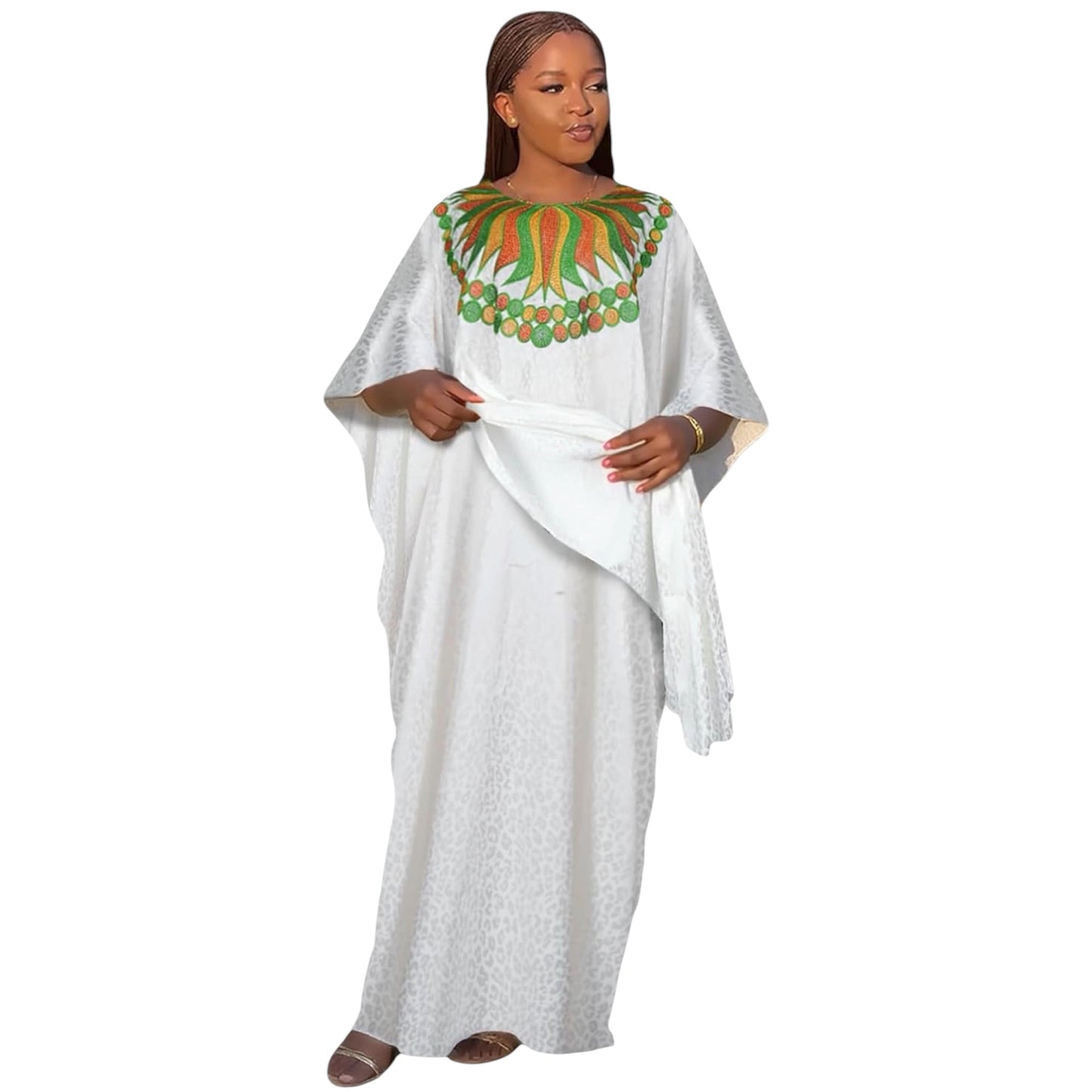 African Dresses for Women Fashion Beading Rhinestone Kaftan Maxi Dress