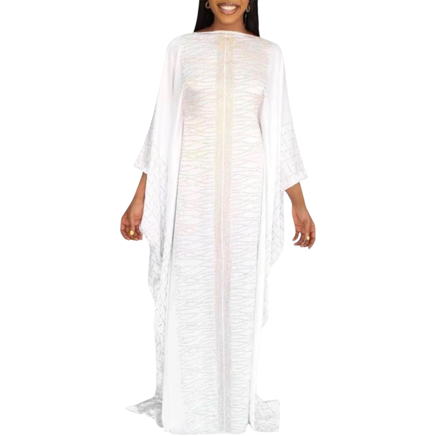 African Dresses for Women Fashion Beading Rhinestone Kaftan Maxi Dress