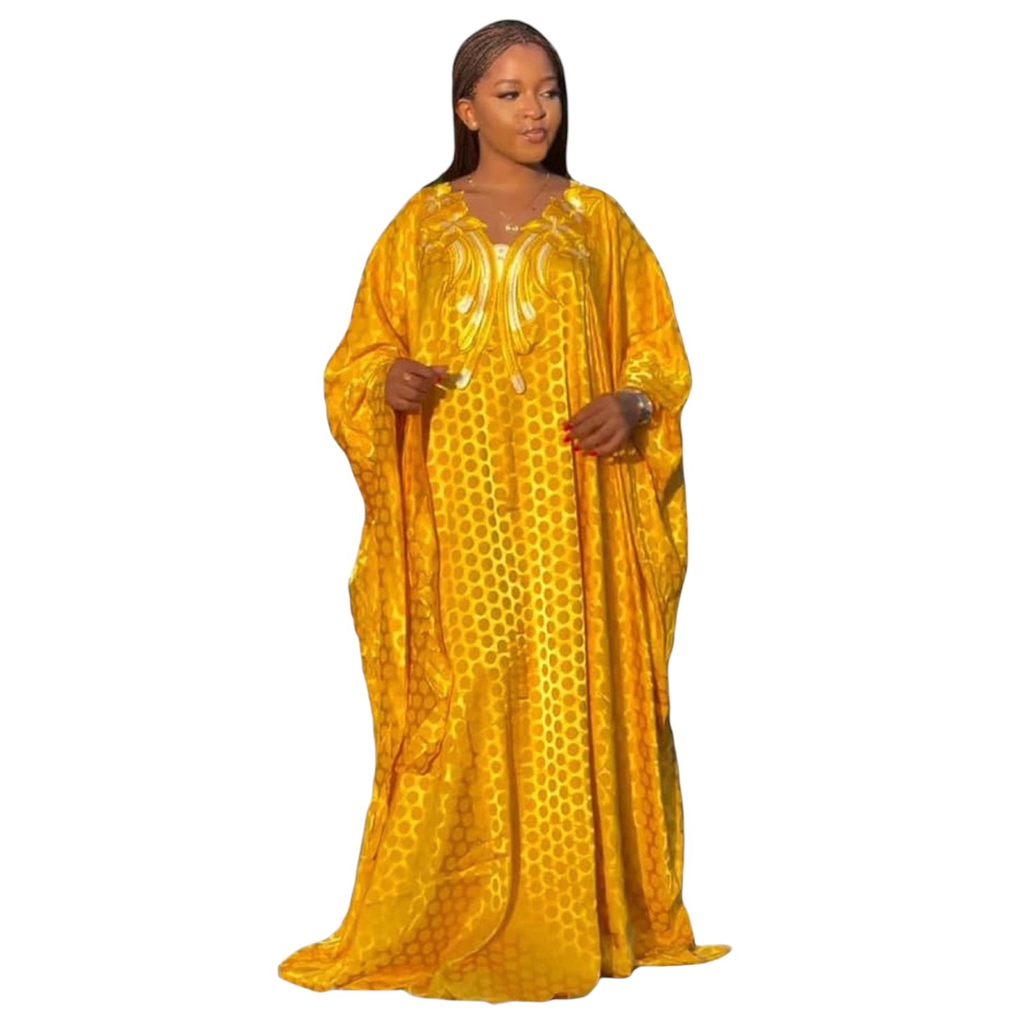 African Dresses for Women Fashion Beading Rhinestone Kaftan Maxi Dress