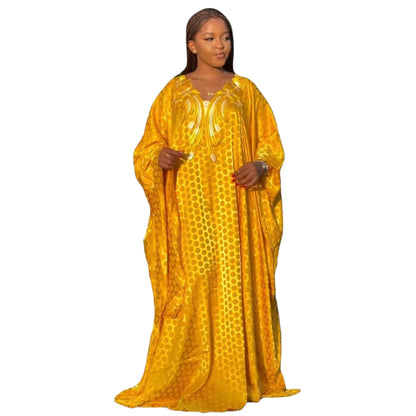 African Dresses for Women Fashion Beading Rhinestone Kaftan Maxi Dress