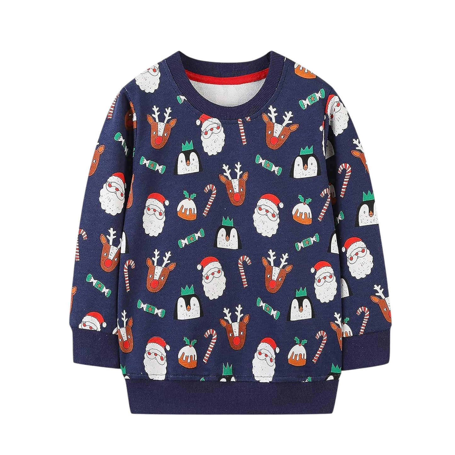 Kids Christmas Boys Sweatshirt Santa Claus Jumper Long Sleeve Tops T-Shirts Winter Casual Pullover Toddler Clothes for Age 2-10 Years