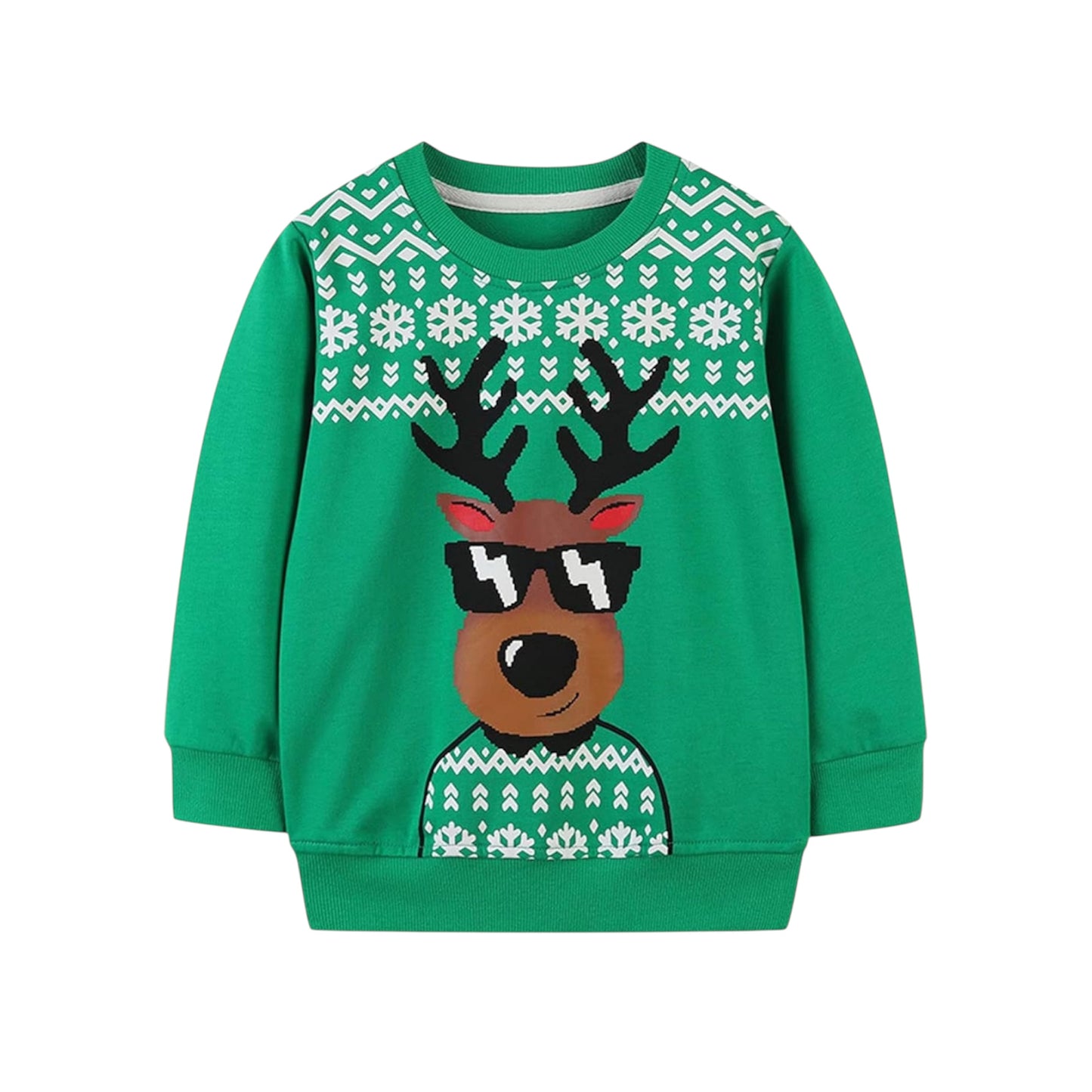 Kids Christmas Boys Sweatshirt Santa Claus Jumper Long Sleeve Tops T-Shirts Winter Casual Pullover Toddler Clothes for Age 2-10 Years