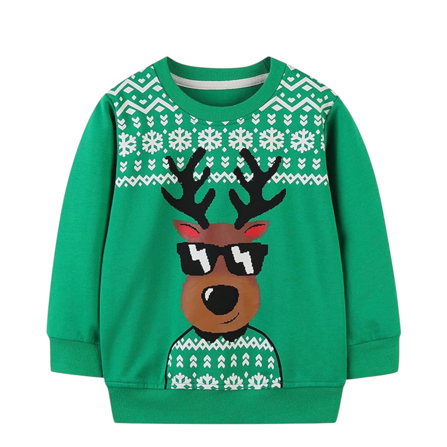 Kids Christmas Boys Sweatshirt Santa Claus Jumper Long Sleeve Tops T-Shirts Winter Casual Pullover Toddler Clothes for Age 2-10 Years