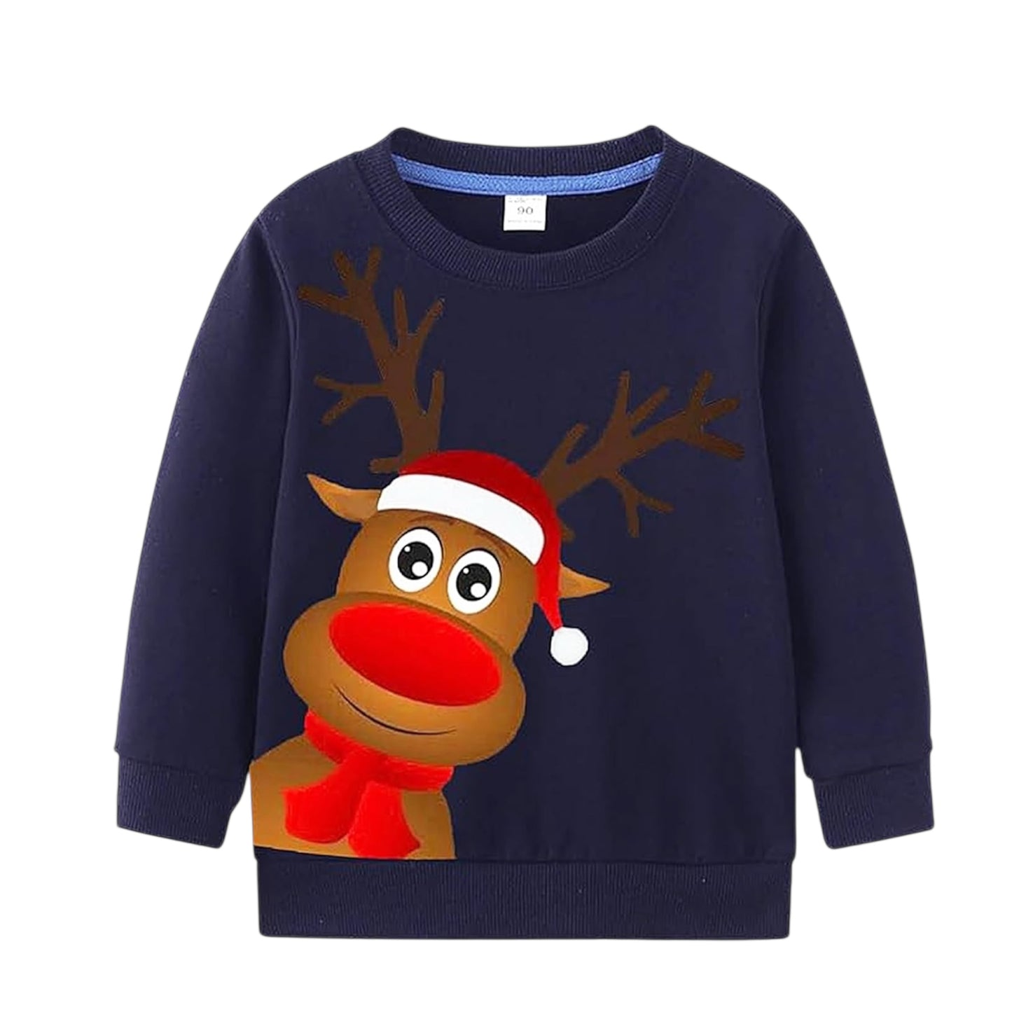 LXKA Boys Kids Christmas Jumper Sweatshirt Xmas Jumpers Reindeer Snowmen Santa Long Sleeve Tops Cotton T-Shirts Toddler Crew Neck Casual Winter Clothes Age 1-7 Years