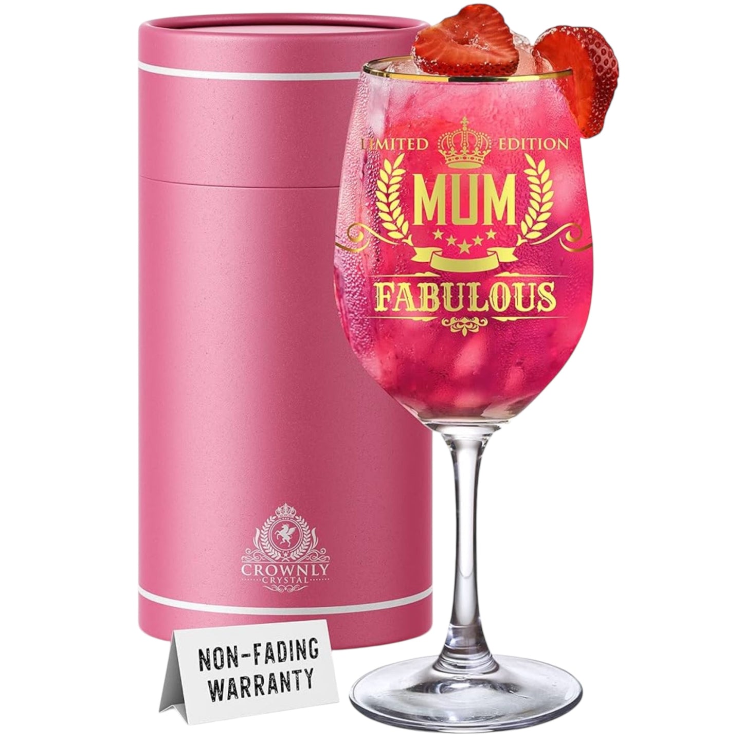CROWNLY CRYSTAL® Gifts for Grandma Wine Glass Personalised Gifts for Women Mothers Day Gifts Grandma Wine Glasses Grandma Gifts Presents for Women Nanny Gifts from Grandchildren Birthday Gifts