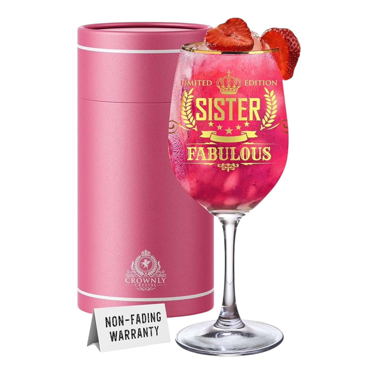 CROWNLY CRYSTAL® Gifts for Grandma Wine Glass Personalised Gifts for Women Mothers Day Gifts Grandma Wine Glasses Grandma Gifts Presents for Women Nanny Gifts from Grandchildren Birthday Gifts