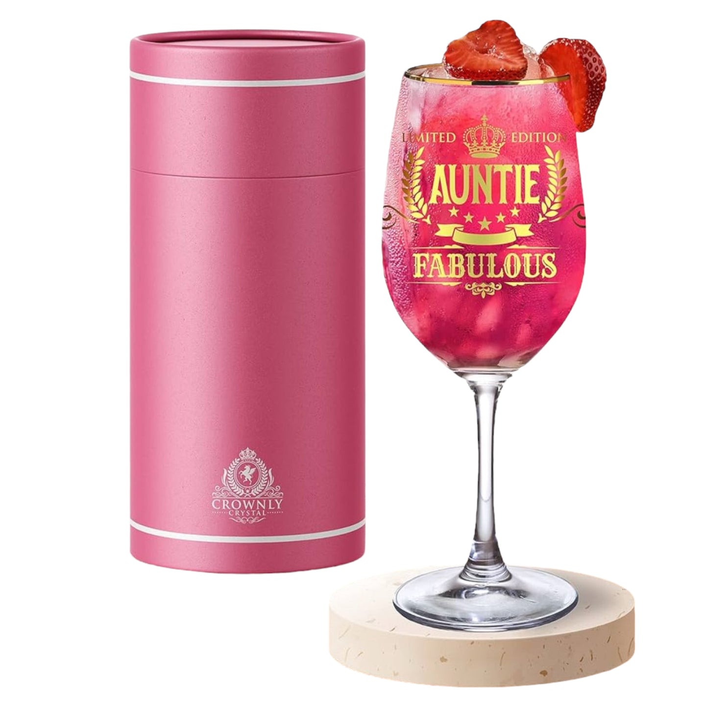 CROWNLY CRYSTAL® Gifts for Grandma Wine Glass Personalised Gifts for Women Mothers Day Gifts Grandma Wine Glasses Grandma Gifts Presents for Women Nanny Gifts from Grandchildren Birthday Gifts