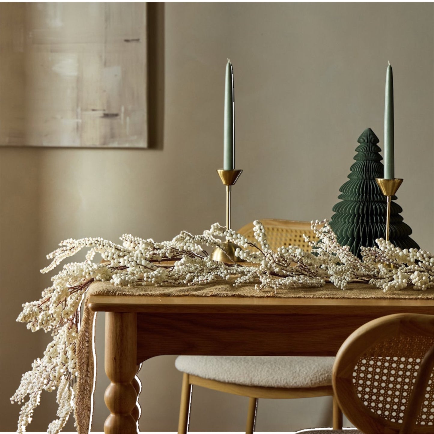 White Berry Christmas Garland