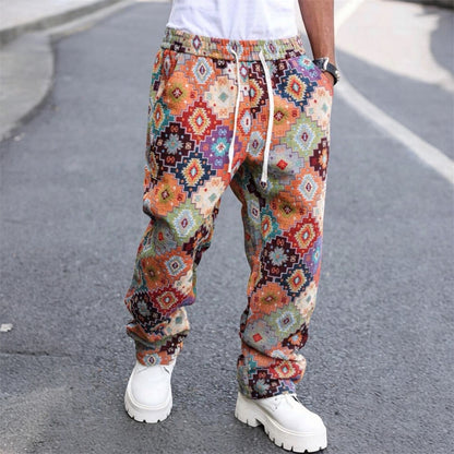 Manfinity Roghcode Men’s Retro Floral Wide Leg Pants