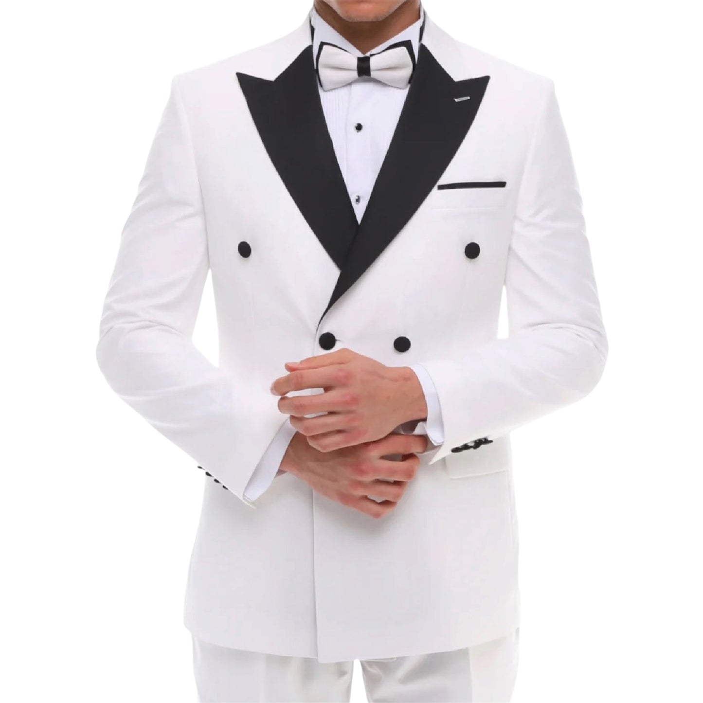 Men’s ANTIQUE White Double-Breasted Tuxedo Suit