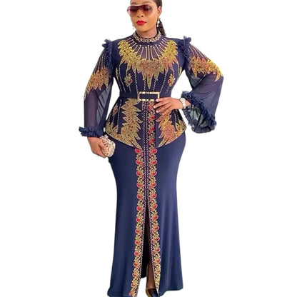 Plus Size African Party Dress for Women 2025 – Elegant Dashiki Ankara Turkey Muslim Maxi Gown (Delivered within 2-3 weeks from the day of purchase)