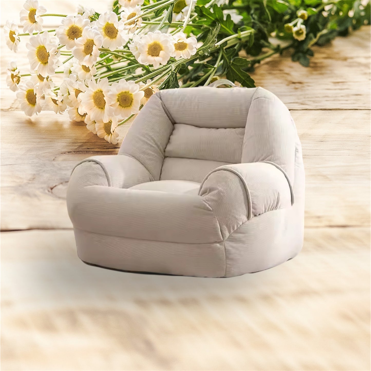 Lazy Nest Sofa Chair – Flannel Finish | Removable & Washable Cover | Modern Compact Design