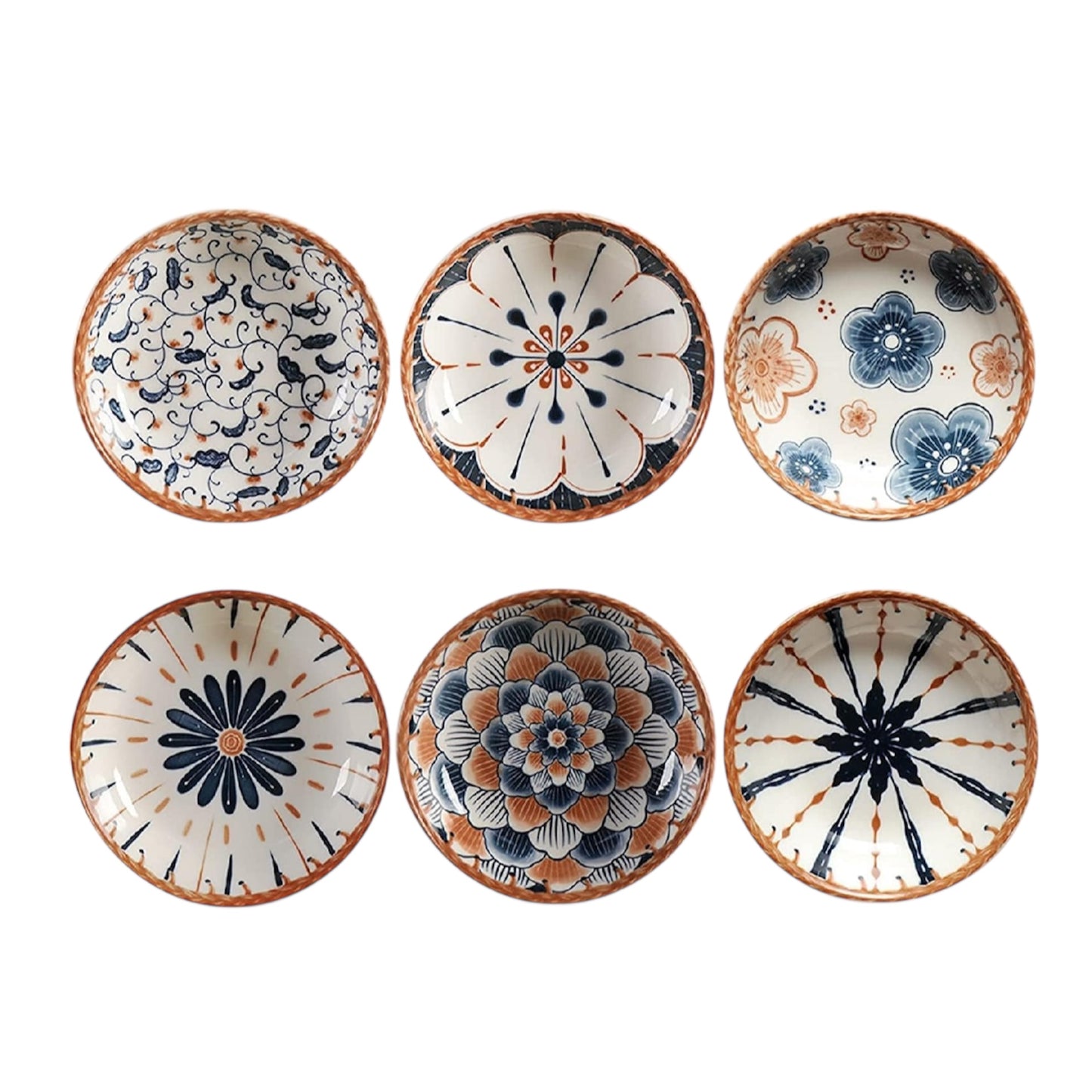 Porcelain Tapas Dishes,Snack Bowls for Tapas,Tapas Bowl Set,Ceramic Dipping Bowls,6Pcs Ø 10 Cm Small Spice Bowl,Dishes Sauce Dishes for Sushi,Sauce,Snack and Soy