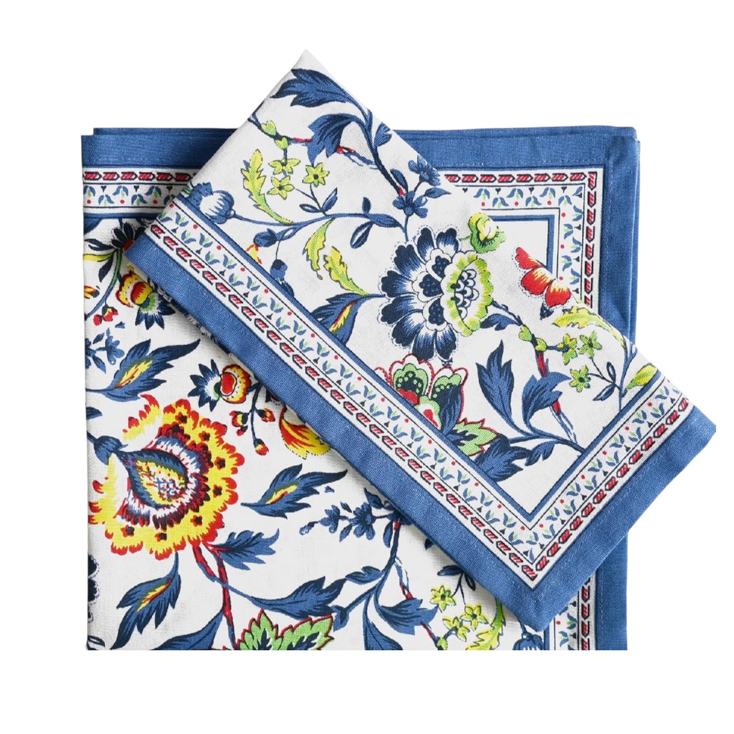 Cloth Napkins Set of 12 Cotton Linen Blend Printed Dinner Napkins Perfect for Parties Dinners Weddings Cocktail Christmas Napkins Cloth (Blue Floral)