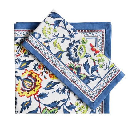 Cloth Napkins Set of 12 Cotton Linen Blend Printed Dinner Napkins Perfect for Parties Dinners Weddings Cocktail Christmas Napkins Cloth (Blue Floral)