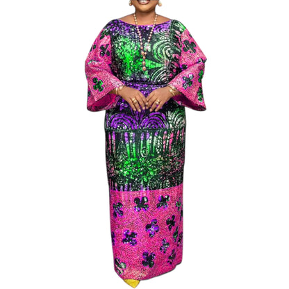 Women’s Bohemian Maxi Dress – Vintage 2024 Printed Flare Sleeve Sundress