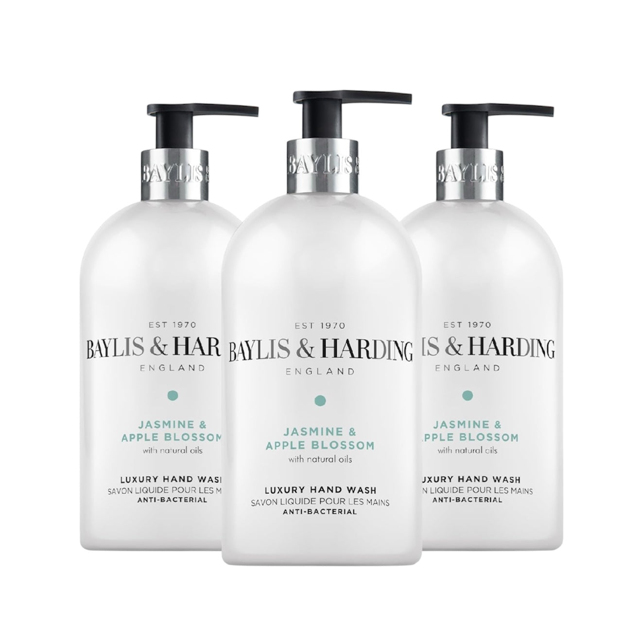 Baylis & Harding Jasmine and Apple Blossom Anti-Bacterial Hand Wash, 500 Ml (Pack of 3) - Vegan Friendly