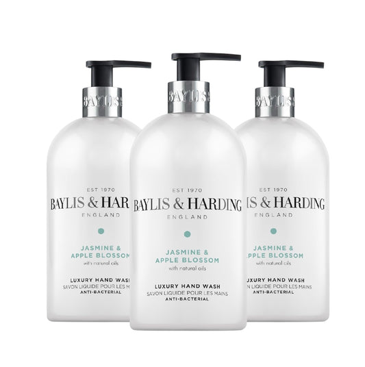 Baylis & Harding Jasmine and Apple Blossom Anti-Bacterial Hand Wash, 500 Ml (Pack of 3) - Vegan Friendly