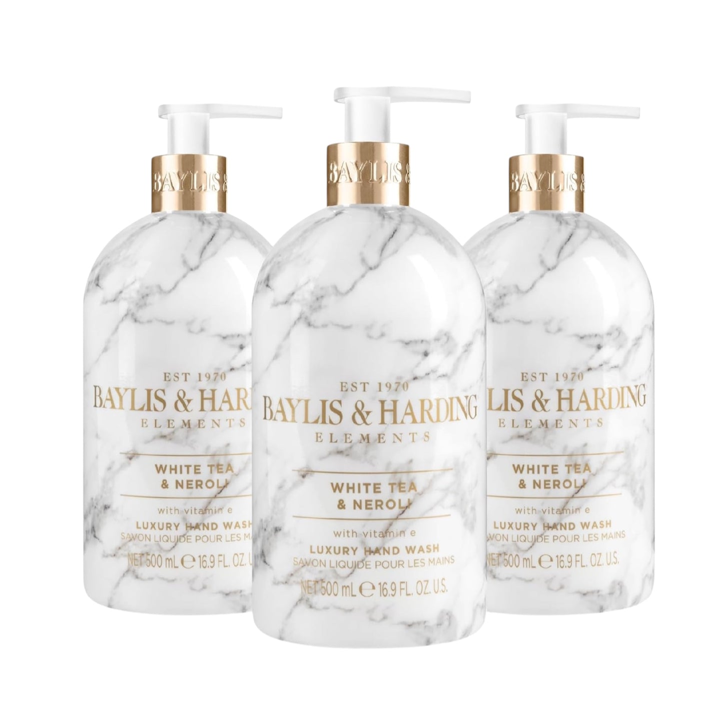 Baylis & Harding Elements White Tea & Neroli Hand Wash, 500 Ml (Pack of 3) - Vegan Friendly