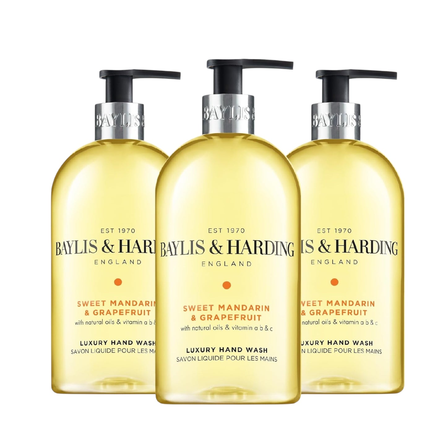 Baylis & Harding Sweet Mandarin and Grapefruit Hand Wash, 500 Ml (Pack of 3) - Vegan Friendly