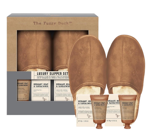 Baylis & Harding Fuzzy Duck Bergamot, Hemp & Sandalwood Men'S Luxury Slipper Gift Set - Vegan Friendly (Pack of 1)